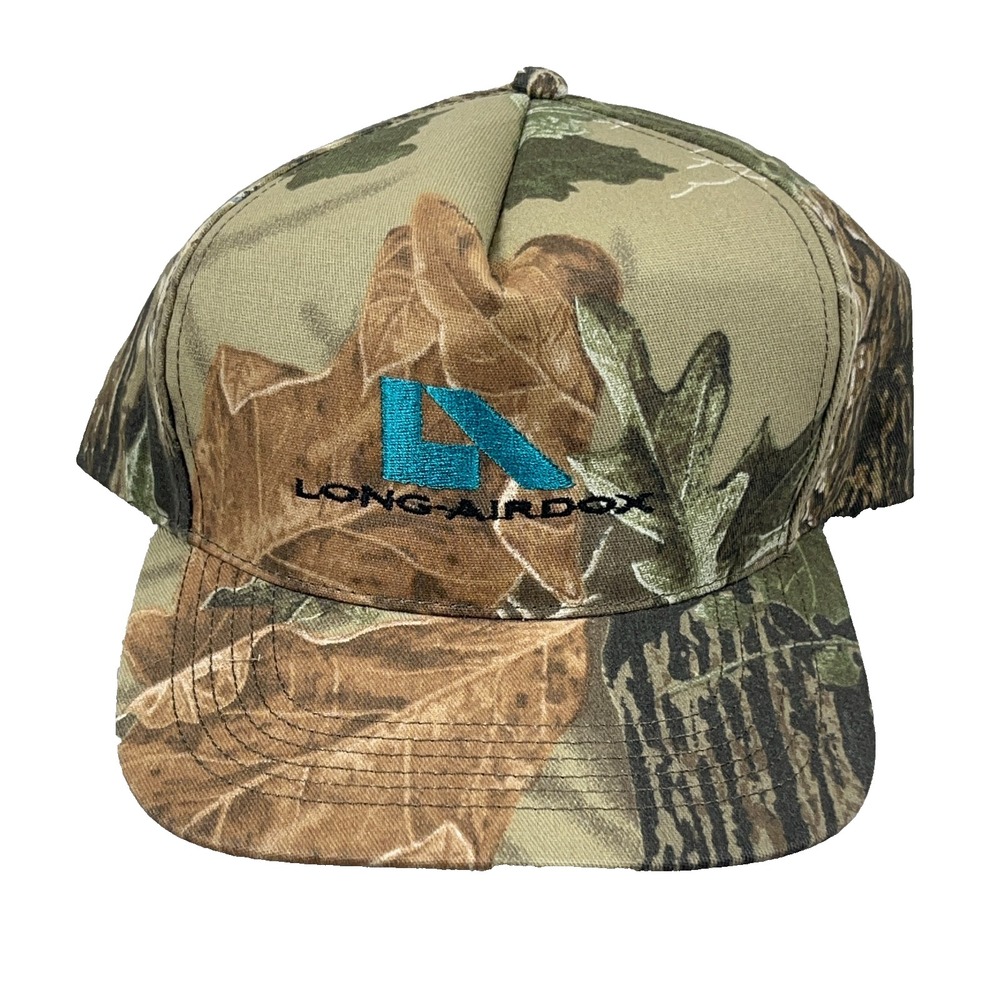 Vintage Realtree Camo Trucker Hat Cap Snapback Made In USA 90s Long Airdox Coal